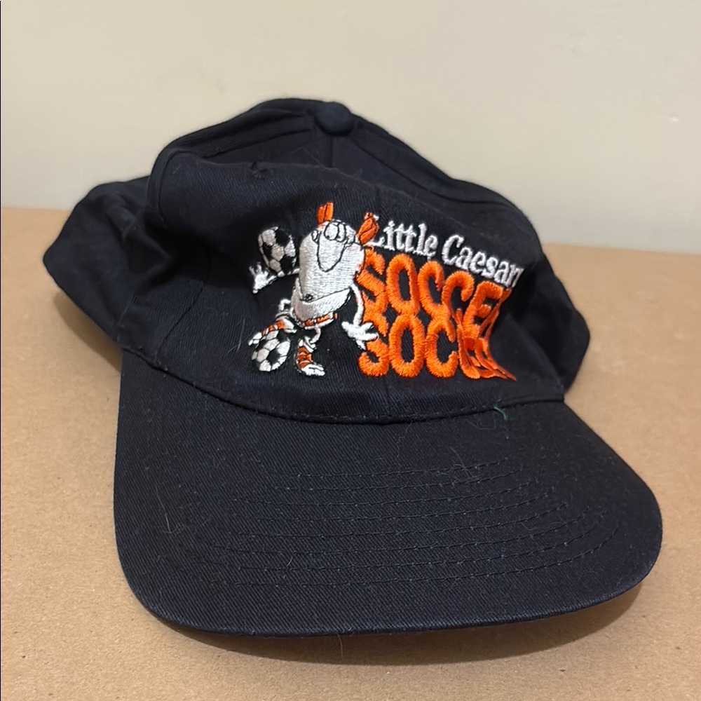 Little Caesar Pizza Soccer Soccer Adjustable Black Baseball Cap Vintage